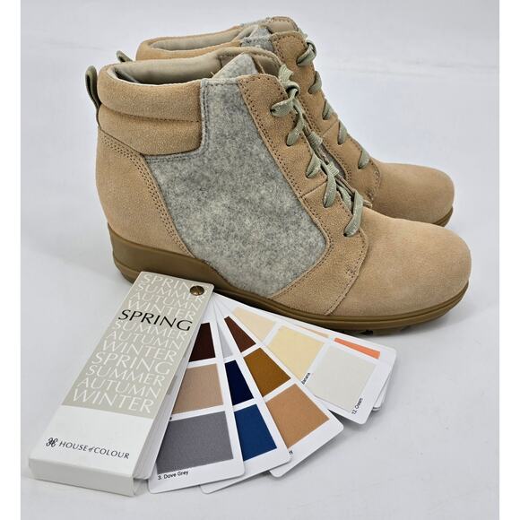 Sorel Evie Ankle Lace Bootie | Tan Suede & Grey Felt | Women’s 9 - Picture 10 of 10